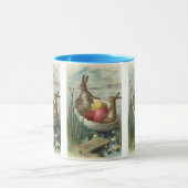 ヴィンテージイースターエッグとボートのイースターバニー マグカップ (中央)