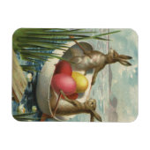 ヴィンテージイースターエッグとボートのイースターバニー マグネット (横)