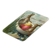 ヴィンテージイースターエッグとボートのイースターバニー マグネット (左側)