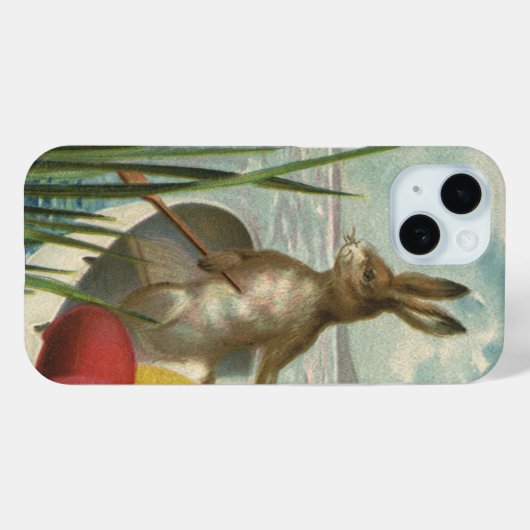 ヴィンテージイースターエッグとボートのイースターバニー Case-Mate iPhoneケース (裏面 (横))