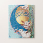 ヴィンテージイースターエッグと素敵なバニーウサギ ジグソーパズル (縦)