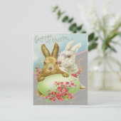 ヴィンテージイースターエッグイースターカード付きのイースターバニー シーズンポストカード (スタンド正面)