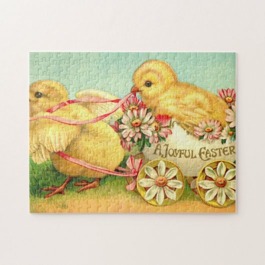 ヴィンテージイースターエッグシックフローラ花 ジグソーパズル (横)