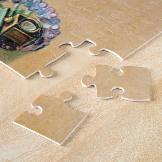 ヴィンテージイースターエッグシックフローラ花 ジグソーパズル (側面)