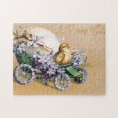 ヴィンテージイースターエッグシックフローラ花 ジグソーパズル (横)