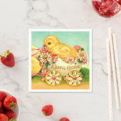 ヴィンテージイースターエッグシックフローラ花 スタンダードカクテルナプキン (インサイチュ)