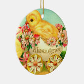 ヴィンテージイースターエッグシックフローラ花 セラミックオーナメント (右)