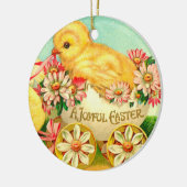 ヴィンテージイースターエッグシックフローラ花 セラミックオーナメント (左)