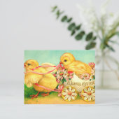 ヴィンテージイースターエッグシックフローラ花 ポストカード (スタンド正面)