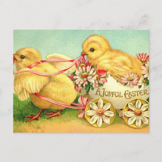 ヴィンテージイースターエッグシックフローラ花 ポストカード (正面)