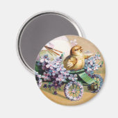 ヴィンテージイースターエッグシックフローラ花 マグネット (正面/裏面)