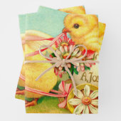 ヴィンテージイースターエッグシックフローラ花 ラッピングペーパーシート (インサイチュ)