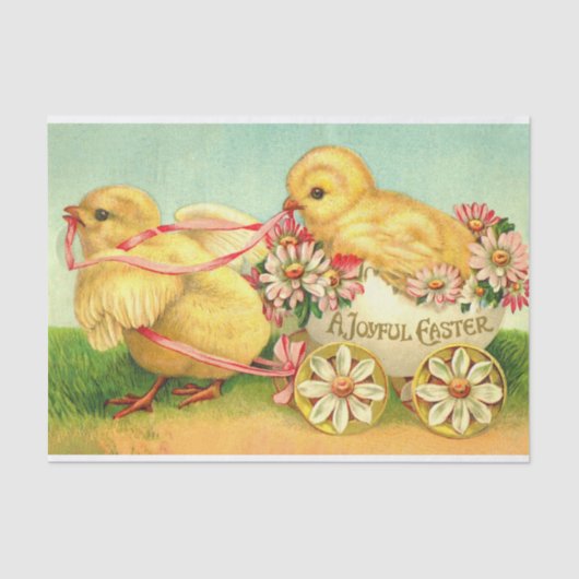 ヴィンテージイースターエッグシックフローラ花 薄葉紙 (正面)