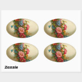 ヴィンテージイースターエッグステッカー 楕円形シール (シート)