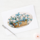 ヴィンテージイースターエッグステッカー 楕円形シール (封筒)