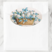 ヴィンテージイースターエッグステッカー 楕円形シール (バッグ)