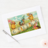 ヴィンテージイースターエッグチックス 長方形シール (封筒)