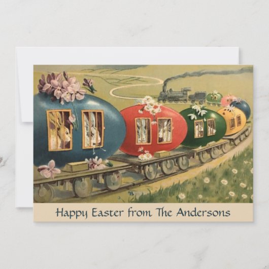 ヴィンテージイースターエッグトレインカスタムイースター シーズンカード