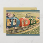 ヴィンテージイースターエッグトレイン ポストカード (正面/裏面)