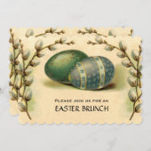 ヴィンテージイースターエッグドッグウッドイースターブランチ 招待状 (正面/裏面)