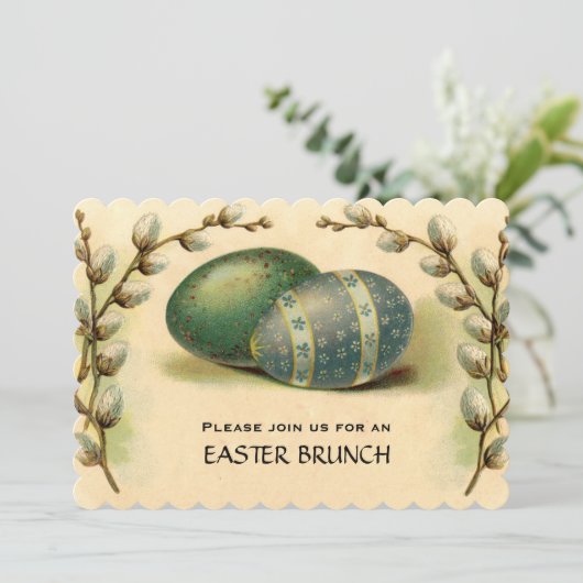 ヴィンテージイースターエッグドッグウッドイースターブランチ 招待状 (スタンド正面)