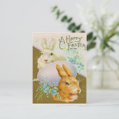 ヴィンテージイースターエッグバニーイースターカード シーズンポストカード (スタンド正面)