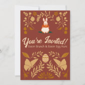ヴィンテージイースターエッグブランチ&エッグ狩り招待状 招待状 (正面)