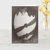 ヴィンテージイースターエッグレディ カード (黄色い花)