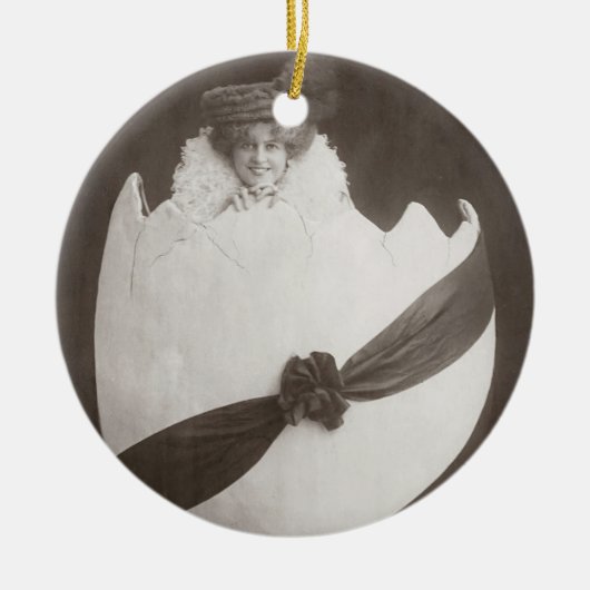 ヴィンテージイースターエッグレディ セラミックオーナメント (正面)