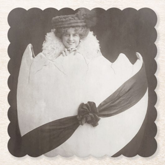 ヴィンテージイースターエッグレディ ペーパーコースター (正面)