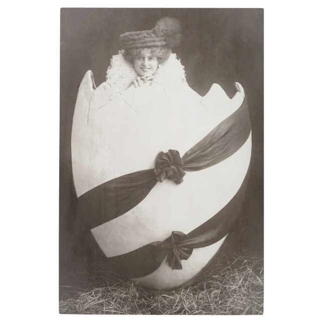 ヴィンテージイースターエッグレディ メタルプリント (正面)