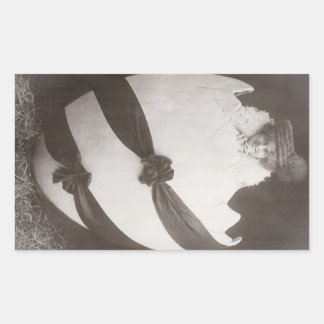 ヴィンテージイースターエッグレディ 長方形シール