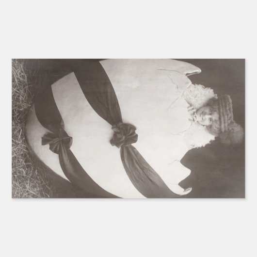 ヴィンテージイースターエッグレディ 長方形シール (正面)