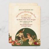 ヴィンテージイースターエッグ狩り招待状 招待状 (正面/裏面)