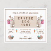 ヴィンテージイースターエッグ狩り水彩バニーバスケット チラシ (正面)