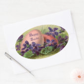 ヴィンテージイースターエッグ&ビオレット 楕円形シール (封筒)