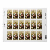 ヴィンテージイースターエッグ、巣と白い水仙 ラベル (フルシート)