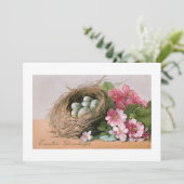 ヴィンテージイースターエッグ、巣&ピンクポリアンサス シーズンカード (スタンド正面)