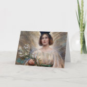 ヴィンテージイースターエンジェルとホワイトリリーカード カード (正面)