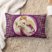 ヴィンテージイースターエンジェルと紫の抽象芸術, ZSSG ランバークッション (ブランケット)