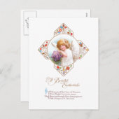 ヴィンテージイースターエンジェルと花 シーズンポストカード (正面/裏面)