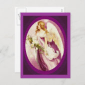 ヴィンテージイースターエンジェルの質感はがき シーズンポストカード (正面/裏面)