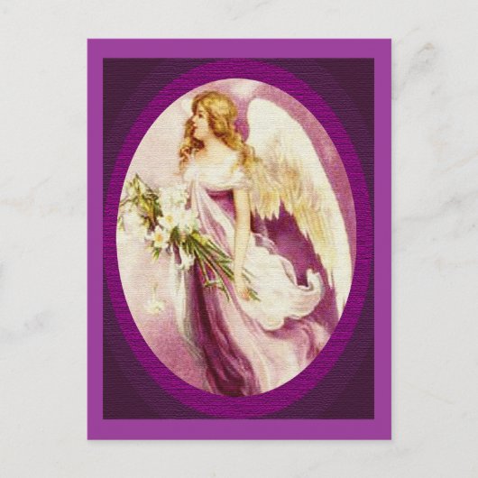 ヴィンテージイースターエンジェルの質感はがき シーズンポストカード (正面)