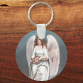 ヴィンテージイースターエンジェルウィービングフラワーガーランド キーホルダー (正面)