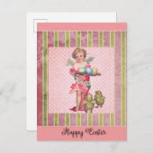 ヴィンテージイースターエンジェルチクスエッグ ポストカード (正面/裏面)