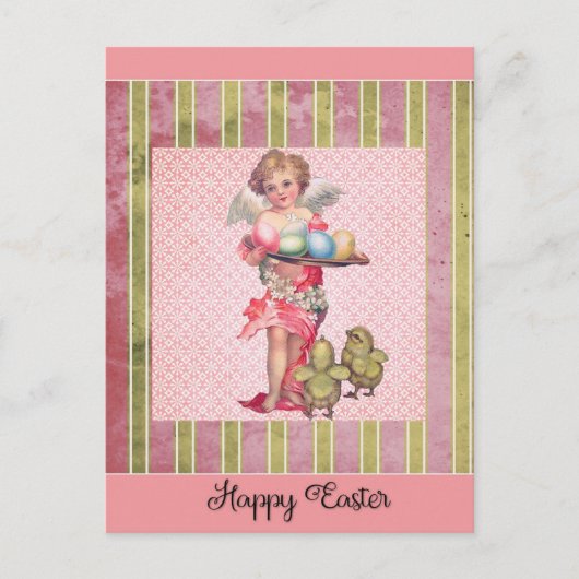 ヴィンテージイースターエンジェルチクスエッグ ポストカード (正面)