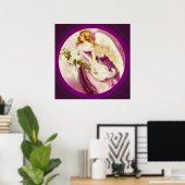 ヴィンテージイースターエンジェルテクスチャポスター ポスター (ホームオフィス)