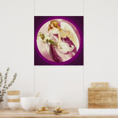 ヴィンテージイースターエンジェルテクスチャポスター ポスター (キッチン)