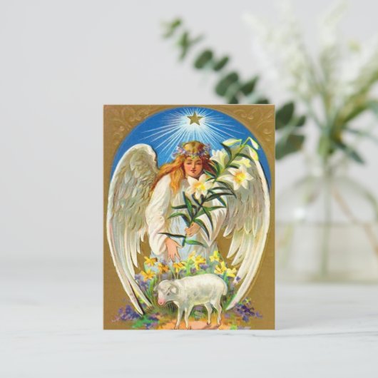 ヴィンテージイースターエンジェルポストカード シーズンポストカード (スタンド正面)