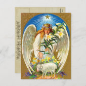 ヴィンテージイースターエンジェルポストカード シーズンポストカード (正面/裏面)